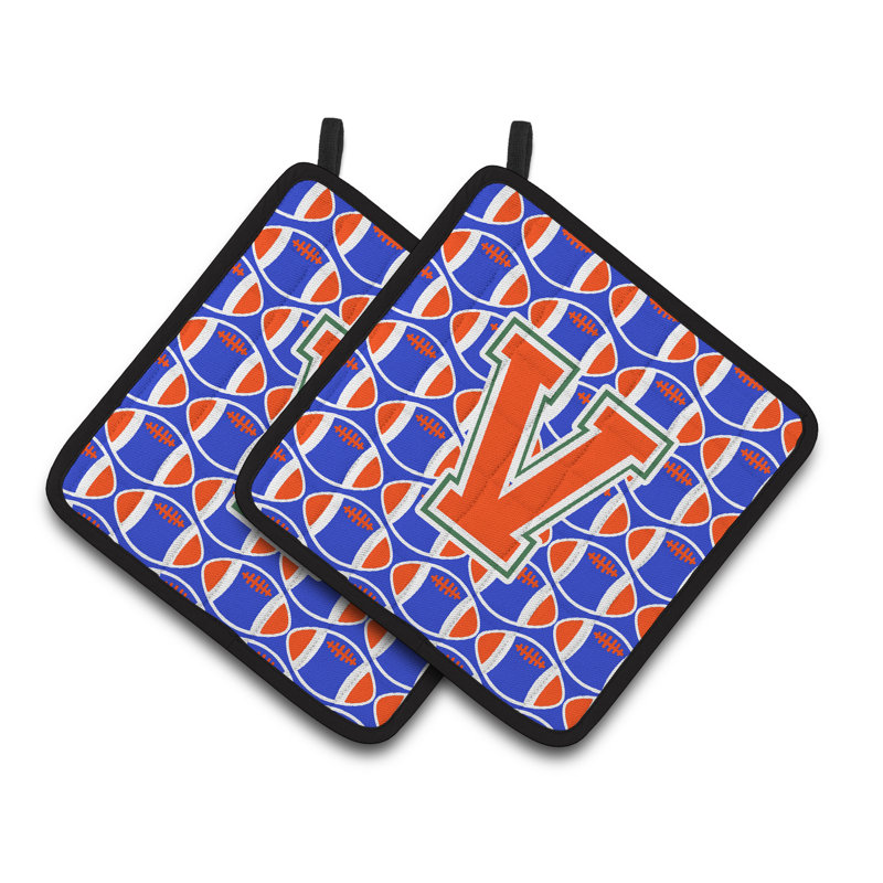 Poignée de football, V, Vert / Bleu / Orange