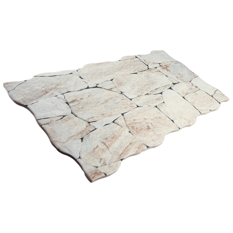 Caldera Roques 13" x 25" Porcelain Stone Look Wall & Floor Tile, Beige
