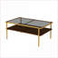 Verre trempé gris Table basse Golden Legs pour salon, facile à nettoyer et durable