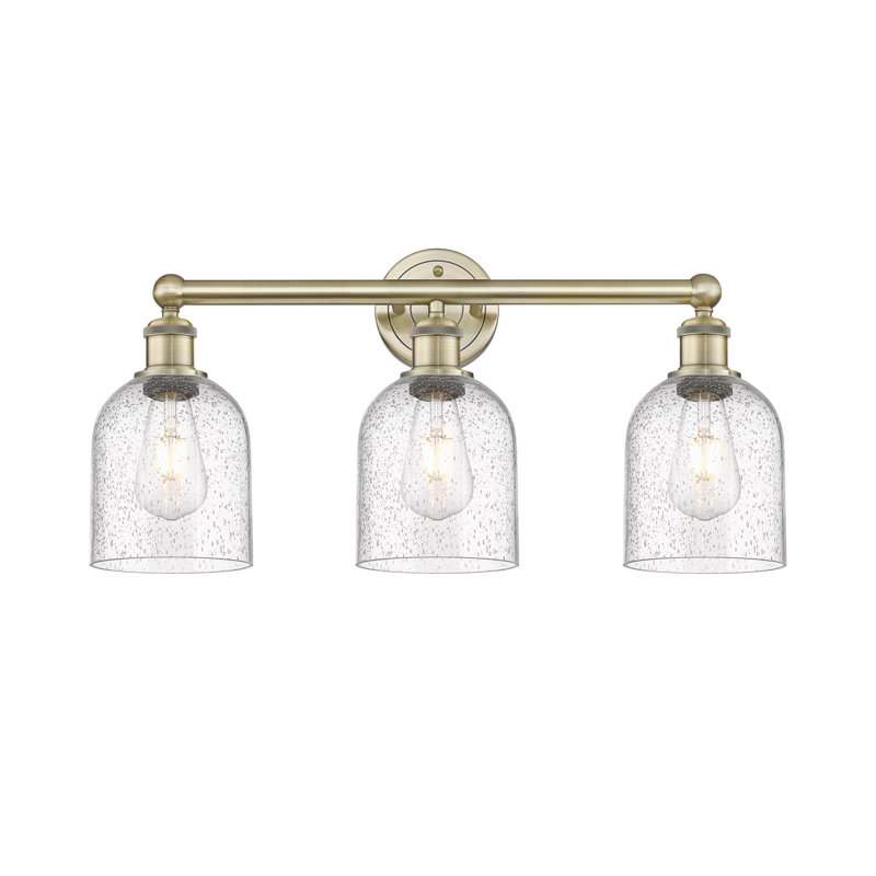 Abat-jour de salle de bain 3 lumières Edison Allysson, Bullé, Laiton antique