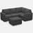 Aubade L-Shape Sectional Sofa Storage Couch With Removable Ottomans-497180727