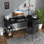 Metal Base Computer Desk,Gaming Desk with 3 Fabric Drawers & Storage Shelves, Writing Work Study Desk for Home Office Bedroom, Modern Simple Student PC Desks Table-257566301-257566249
