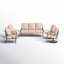 Ensemble de conversation d'extérieur en métal pour 7 personnes avec 2 chaises pivotantes Argyri-91289252