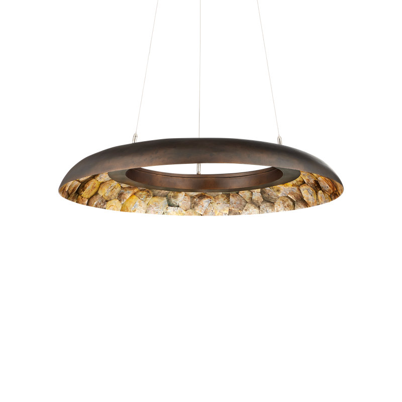 Luminaire suspendu unique en forme de roue de chariot à 1 lumière DEL Tairagai