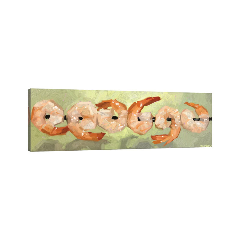 Dancing Shrimp by Teddi Parker - Wrapped Canvas Panoramic Painting, 30.48 cm H x 91.44 cm W x 3.175 cm D