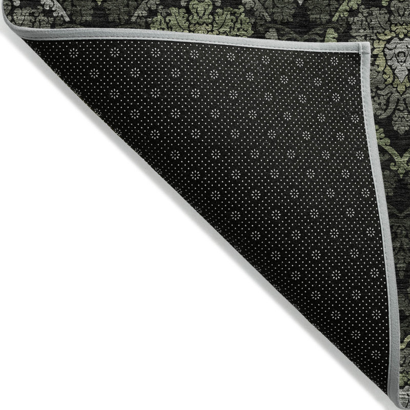 Tapis intérieur lavable 9 pi x 12 pi vert gris et gris anthracite