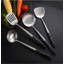 Ensemble d'ustensiles de cuisine en acier inoxydable avec poignées en bois - Comprend une spatule, une cuillère, une fourchette, une cuillère rainurée et une écumoire pour cuisiner et servir