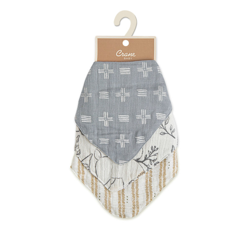 Ezra Crane Baby 3Pc. Muslin Bib Set