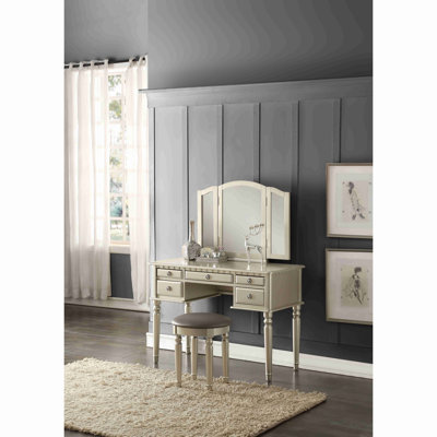 Ensemble de meuble-lavabo de chambre à coucher contemporain avec tiroir et tabouret pliable
