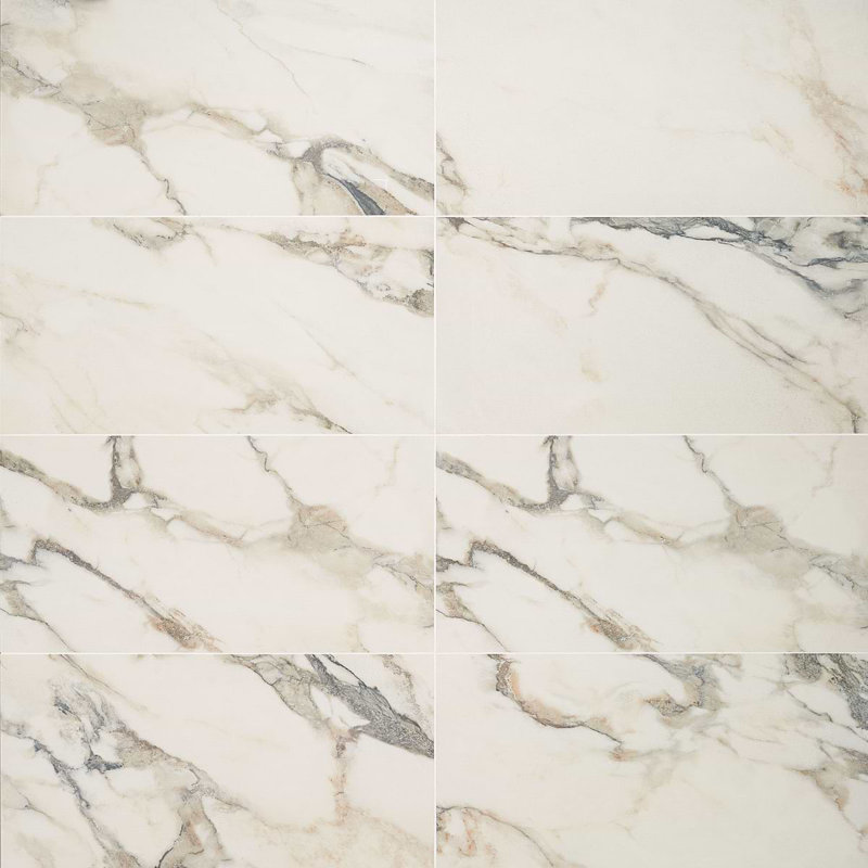 Dreamstone 12X24 Matte Porcelain Tile, Calacatta Rustico Matte