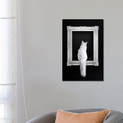 Cat In Frame by Kathrin Federer - Wrapped Canvas Print