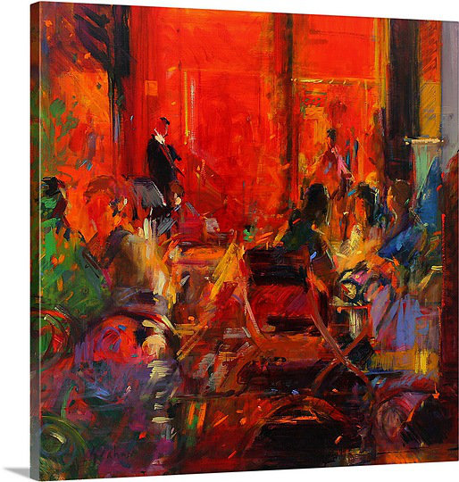 "Annelijn Grand Cafe, Ceret" par Peter Graham, impression sur toile, H 30 po x l 30 po x P 1,25 po