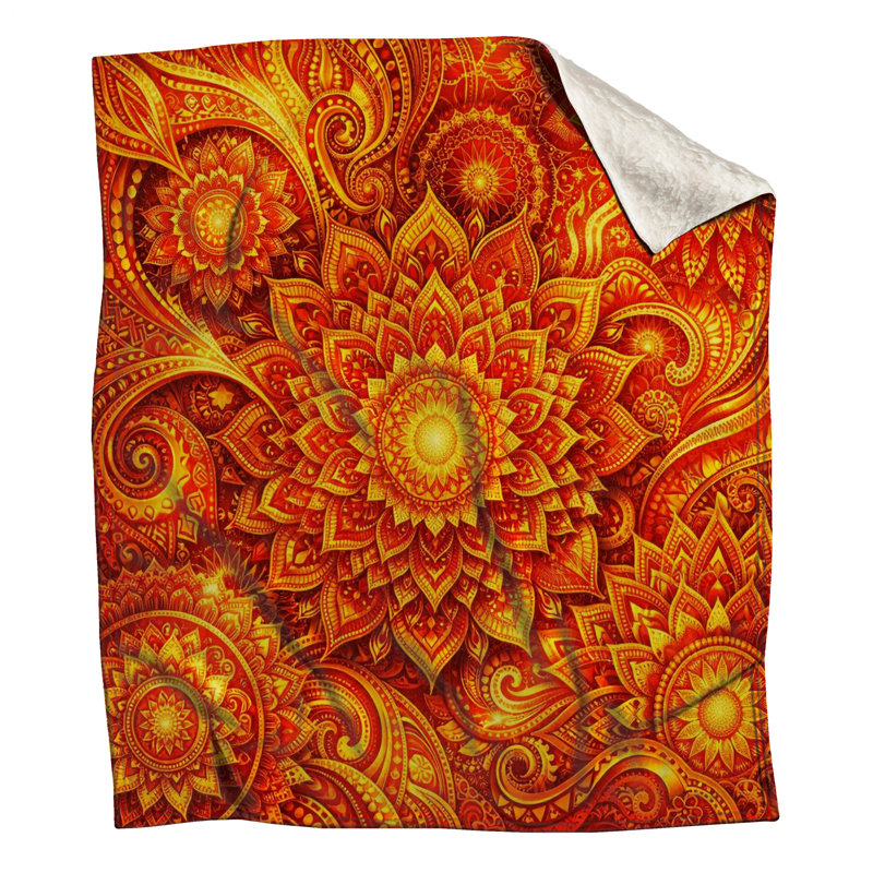 Couvertures complexes d'art mandala, 60in W x 80in H