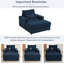 Fauteuil compact bleu avec porte-gobelet mobile, double charge et poches latérales pour petits espaces-121367816