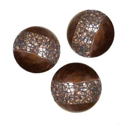 Creative Scents Schonwerk Brown Decorative Orbs Set of 3