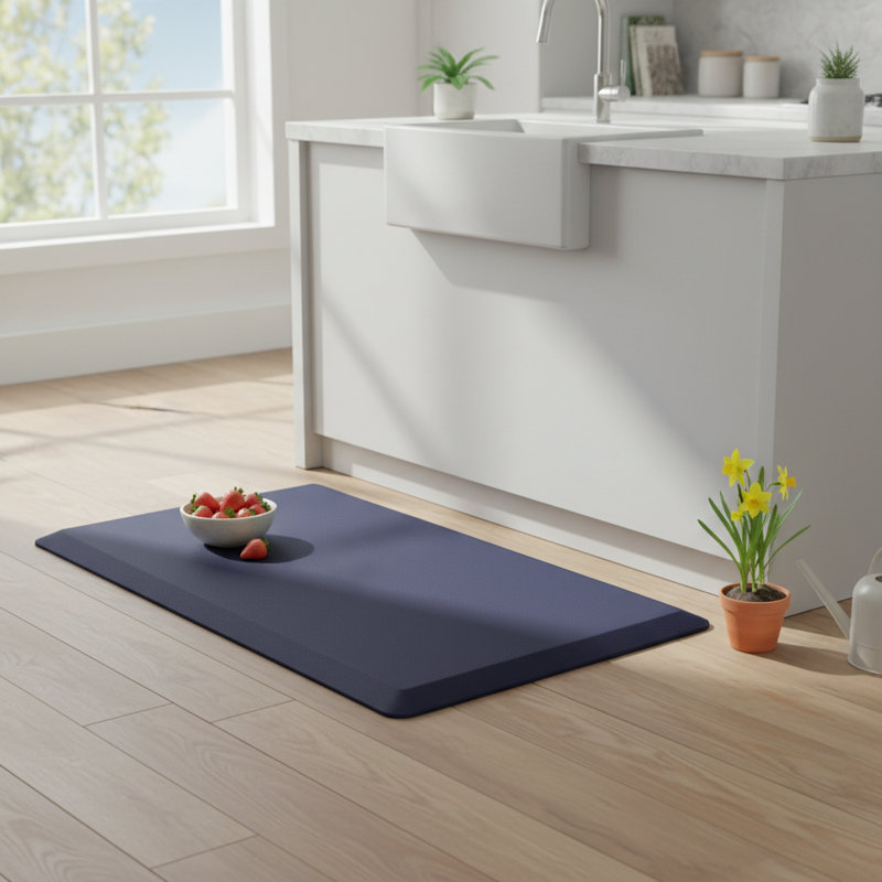 Tapis de cuisine antidérapant 20 po x 32 po résistant à l'eau et antidérapant, Bleu
