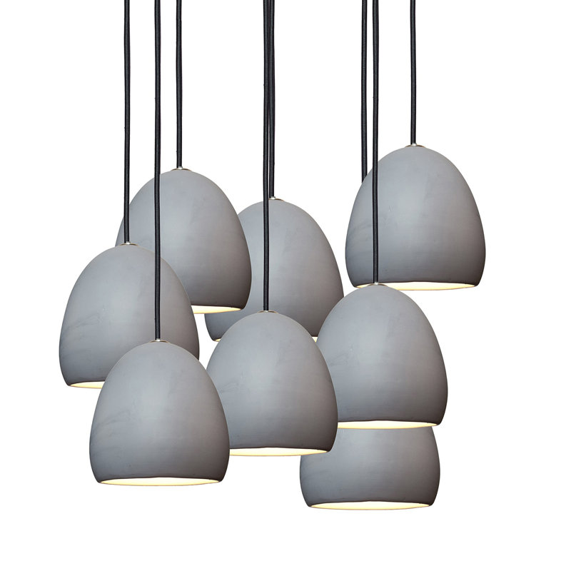 Lustre géométrique en grappe 8 lumières Clay, H 120 po x l 22 po x P 22 po, Incandescent