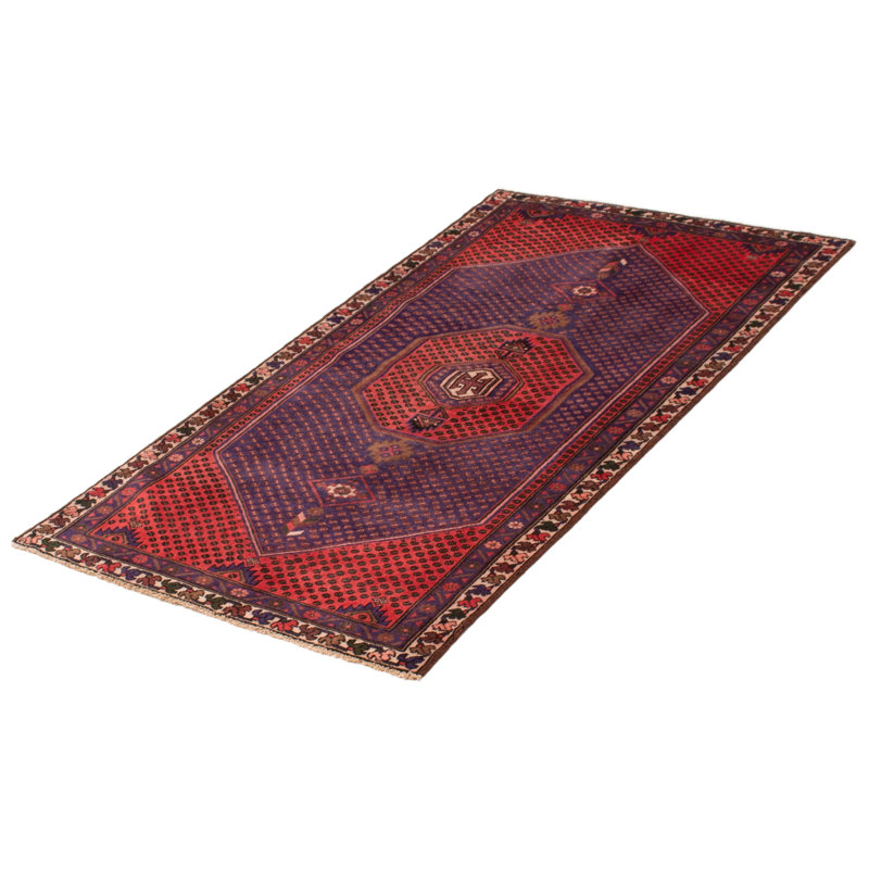 Tapis rectangulaire unique en laine 3 pi 9 po x 6 pi 5 po Azize Azize