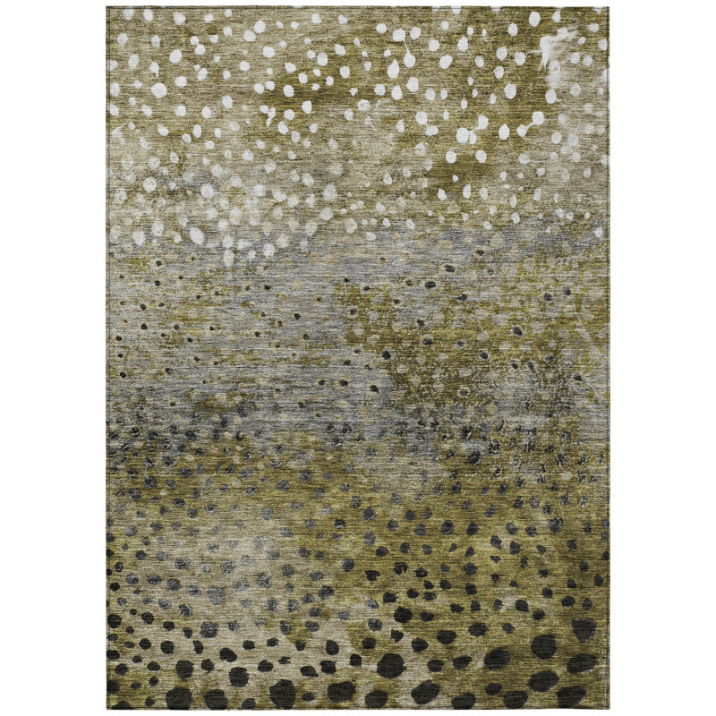 Nuvane Brown Washable Indoor-Outdoor Rug - , 5' x 7'6"