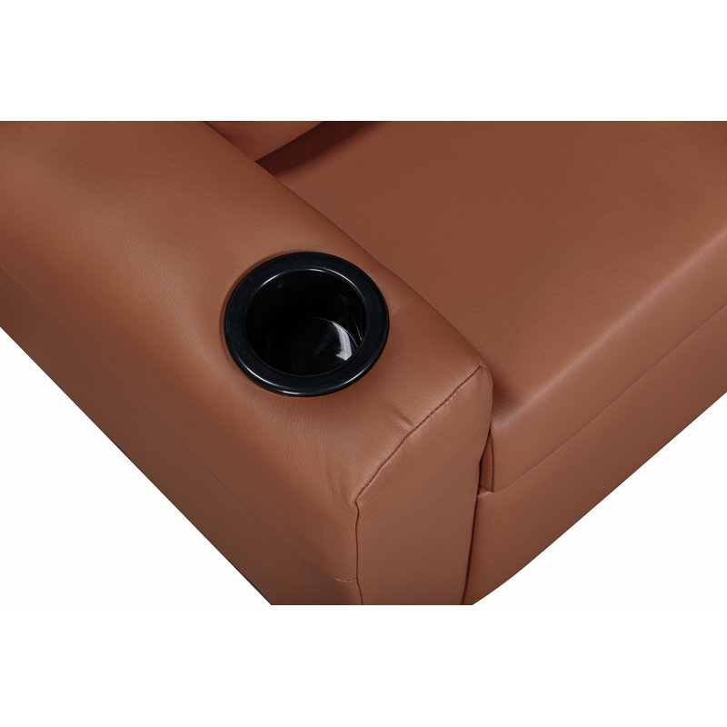Chase Kids Recliner Vegan Leather Chestnut, Brown