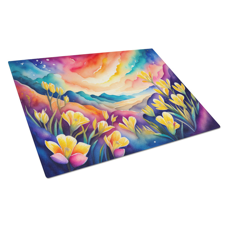 Grande planche à découper en verre Freesia