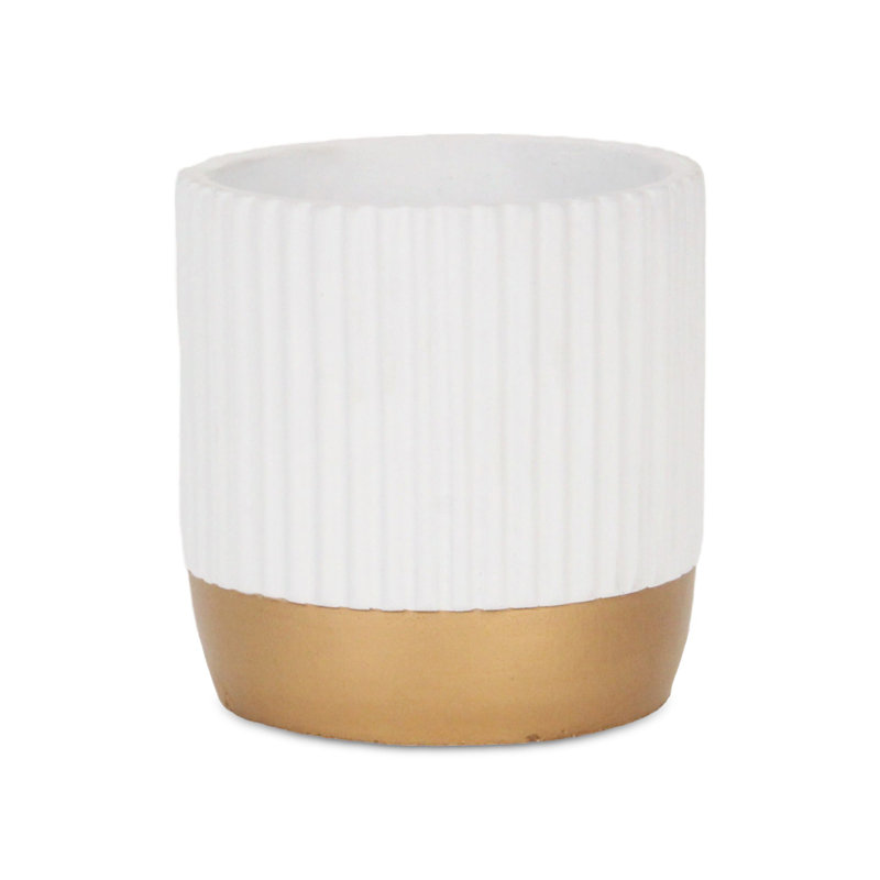 Savel Handmade Ceramic Pot Planter, White, 5.5" x 5.25" x 5.25"