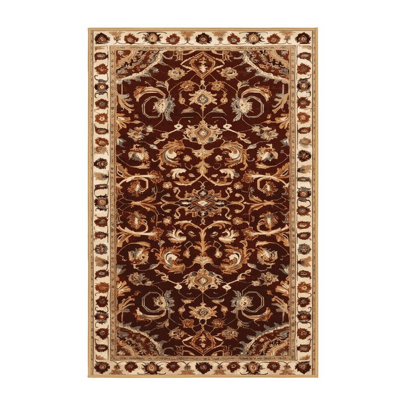 Machine Washable Turkish Brown Area Rug, Rectangle 2' x 3'