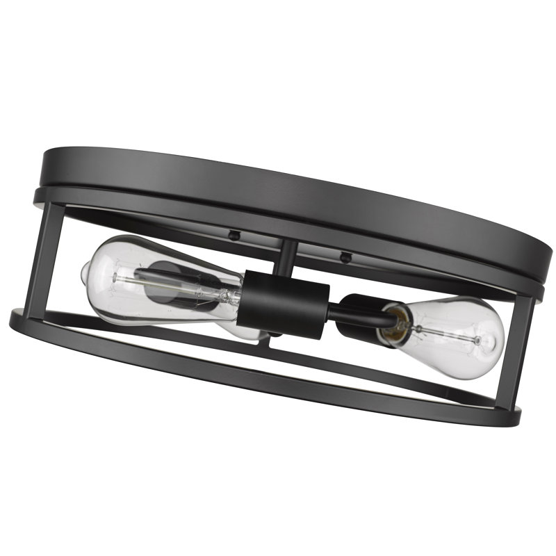 Plafonnier encastré rond 3 lumières Durrin, Noir, noir, noir, noir