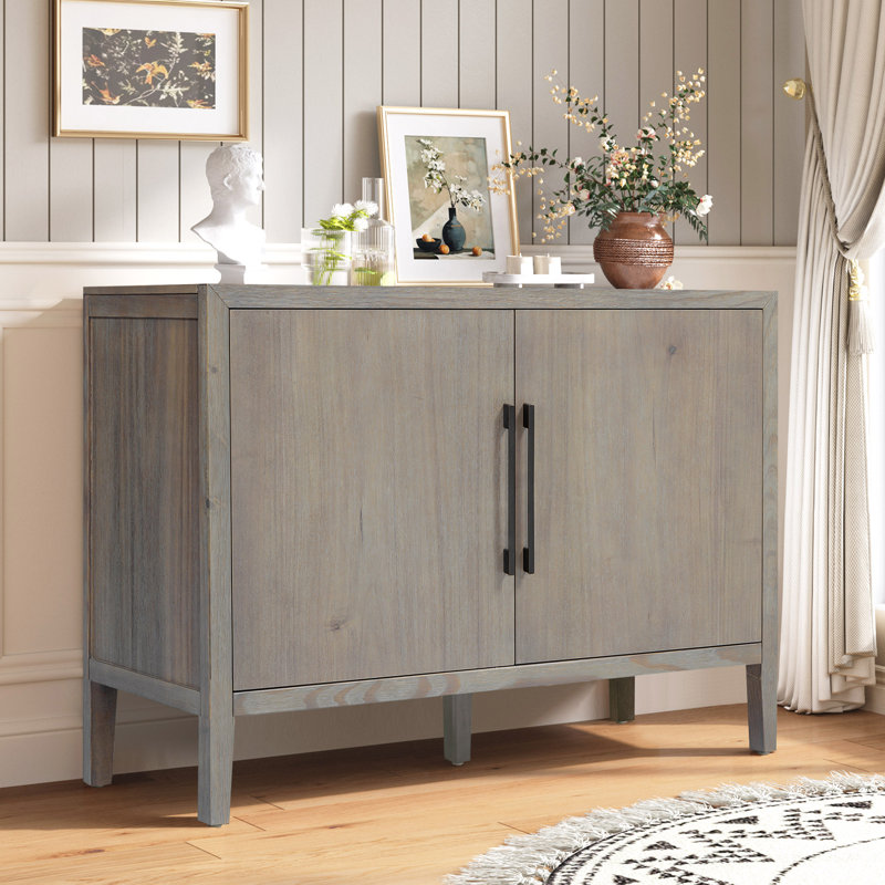 Traditional Accent Chest, 2 - Door Accent Cabinet with Simple Assembly, Natural