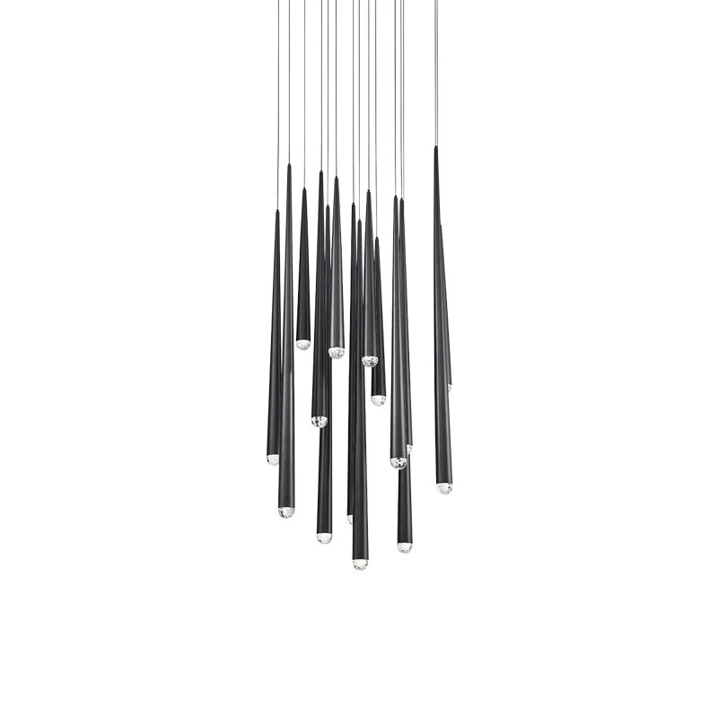 Cascade 23 - Light Dimmable Tiered Chandelier, Dark Bronze, 10