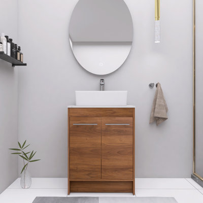 Meuble-lavabo simple 24 po avec comptoir en céramique 24 po