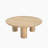 Tetto Circular Mango Wooden Three Pillar Coffee Table - Modern Sleek Scandi Design-1570535732