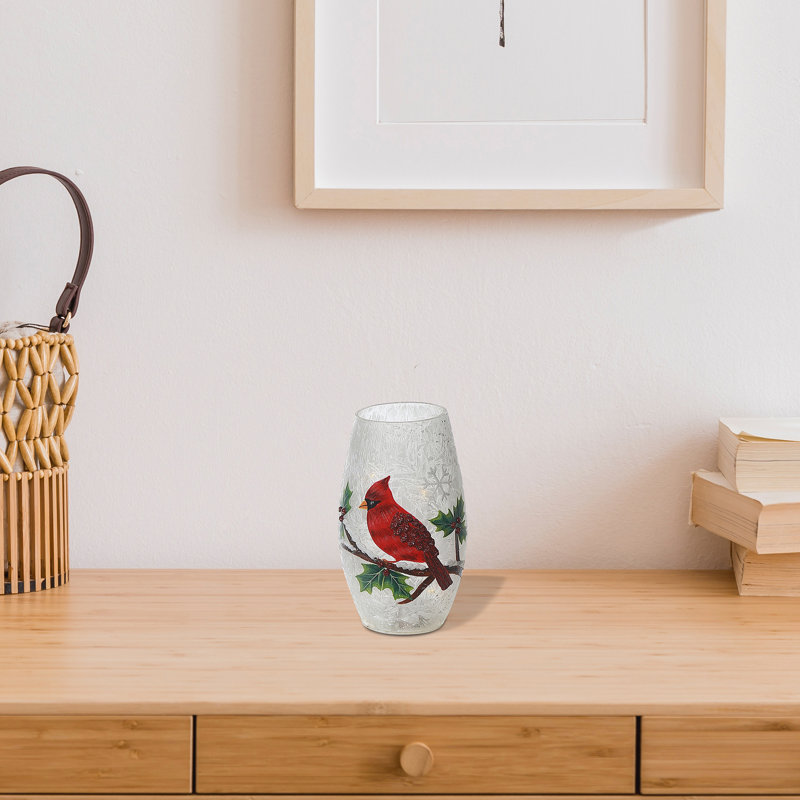 Vase givré en verre