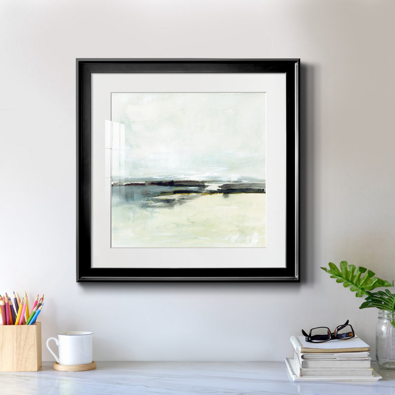 Sage Skies I - reproduction de cadre photo, H 17,5 po x l 17,5 po x P 1,5 po, Cadre noir