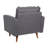 Mid-Century Modern Commercial Grade Tufted Faux Linen Armchair with Solid Wood Legs-863221795