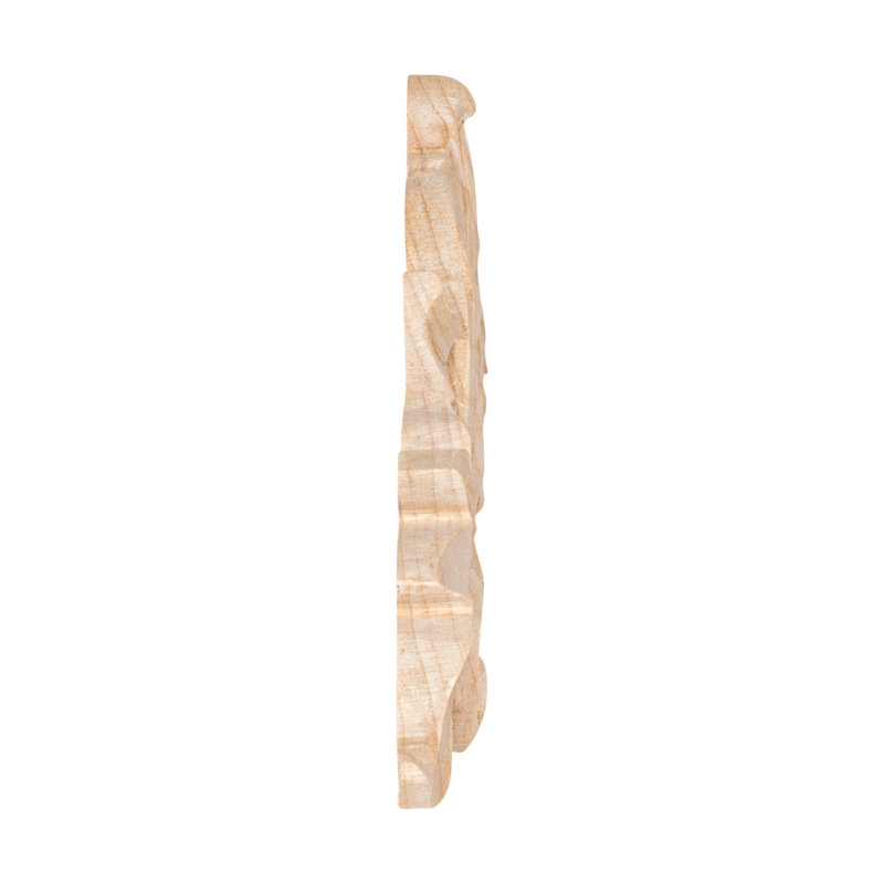 Unfinished Hand Carved Maple Acanthus Wood Onlay Applique