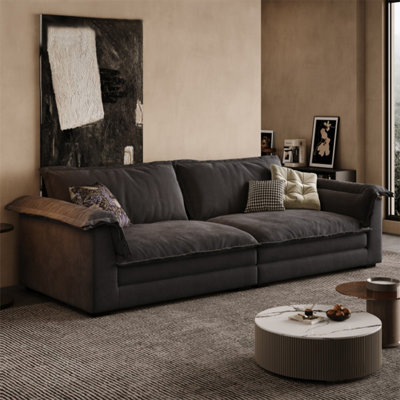 Causeuse-coussin modulaire en polyester noire