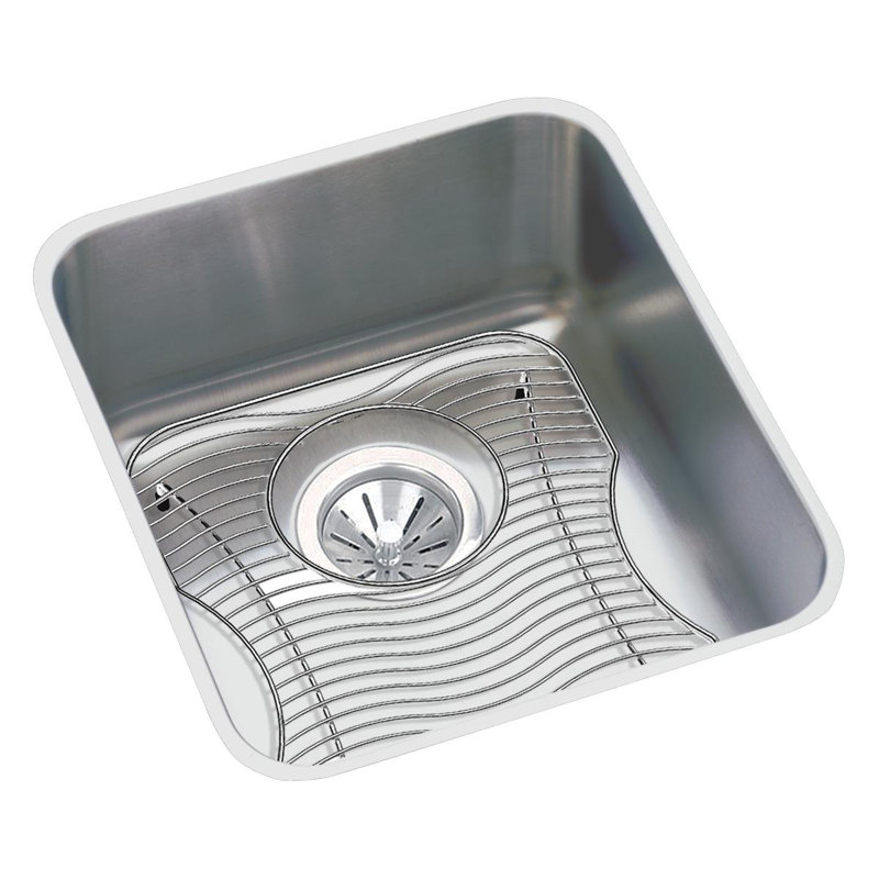 Lustertone 14" L x 18.5" W Undermount Kitchen Sink with Basket Strainer