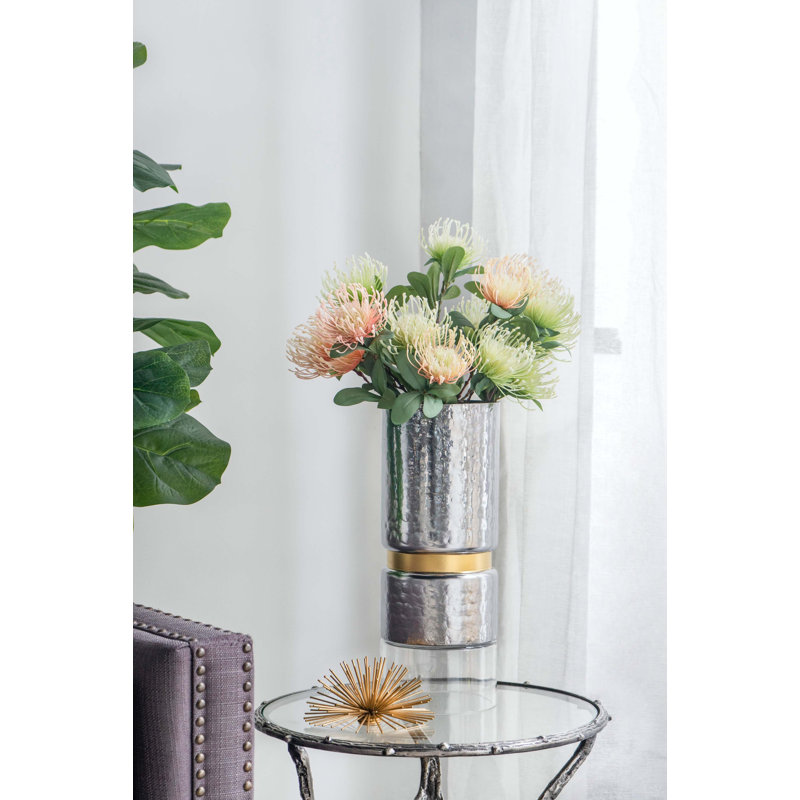Porte-bougie argent D5.9 Halloway, H 15,2 po x l 5,9 po x P 5,9 po