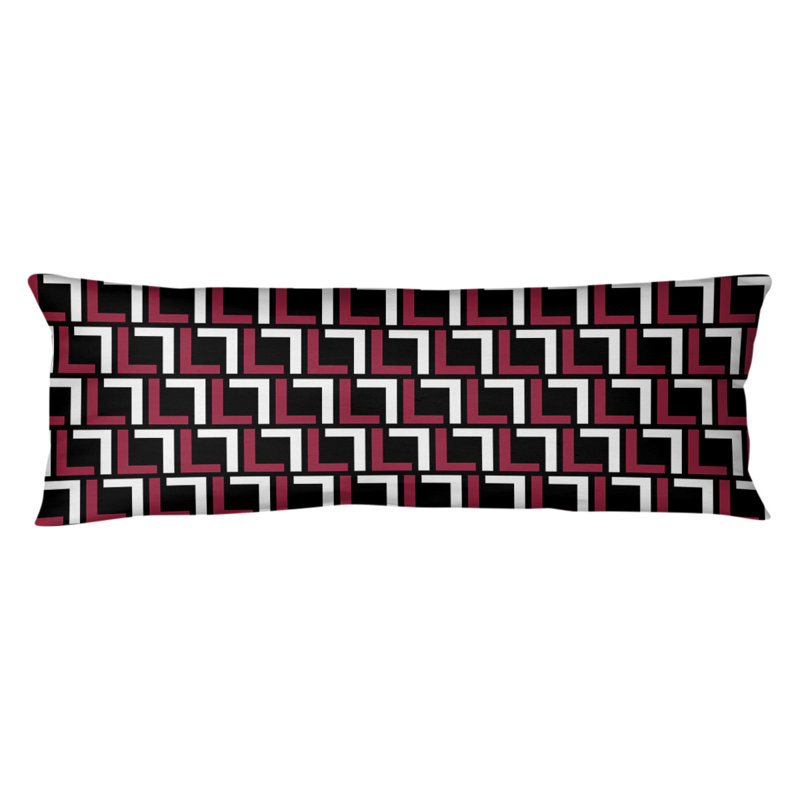 Polyester Medium Pillow, Microfiber, Red/White/Black