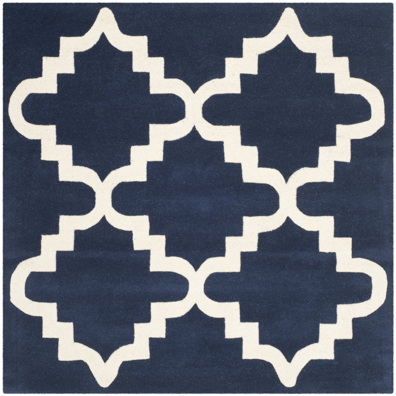 Carolene Hand Tufted Wool Geometric Rug, Square 5'