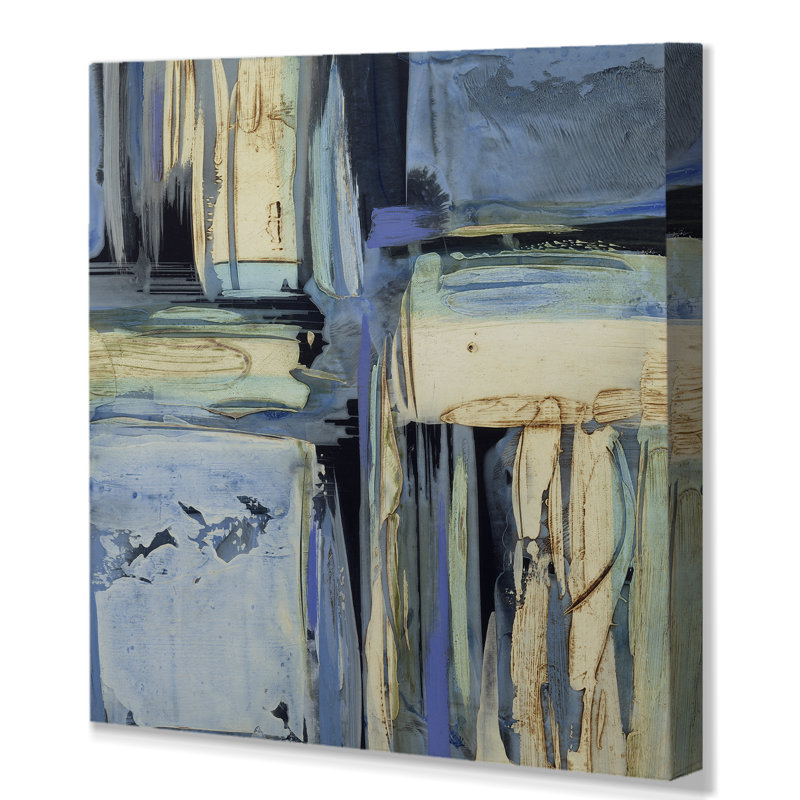 « blue abstract », reproduction d’art sur toile tendue, H 10 po x l 10 po x P 1,5 po