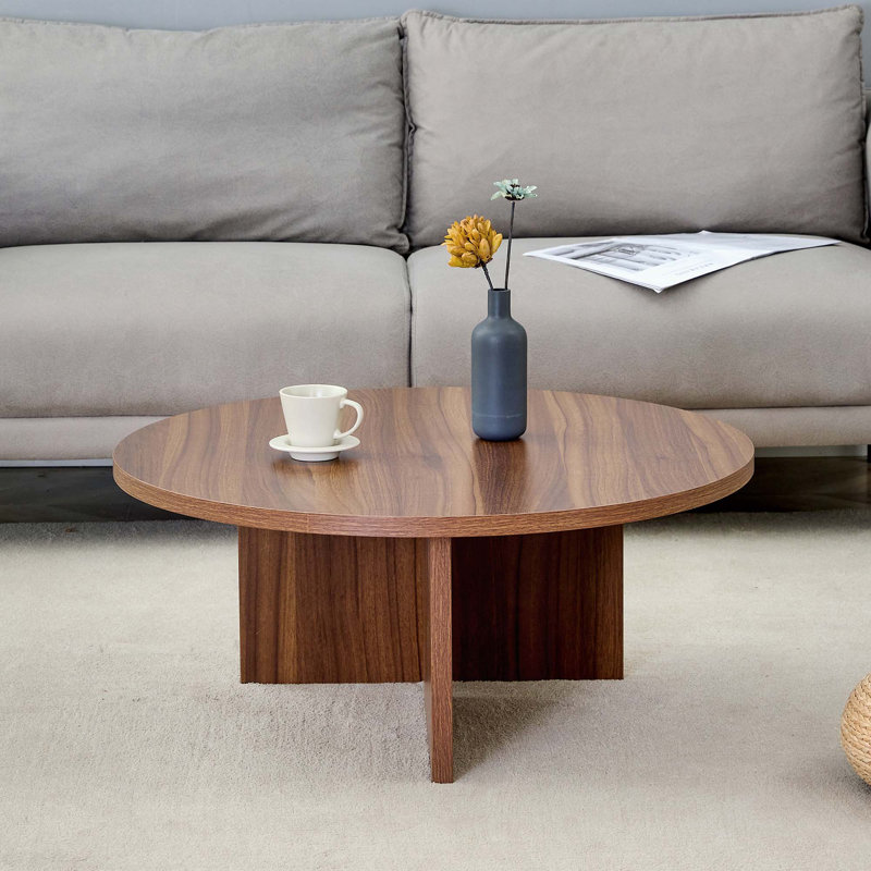 Table basse ronde, Noyer