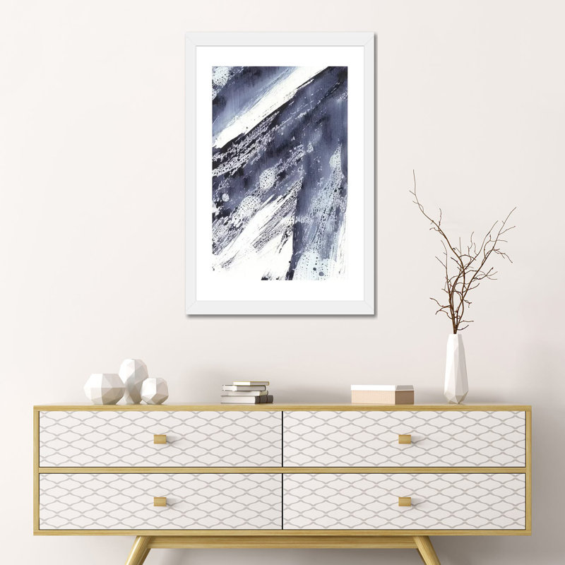 « Directivité II » par Ethan Harper, reproduction d’art, H 24 po x l 16 po x P 1 po, Papier encadré blanc, Blanc