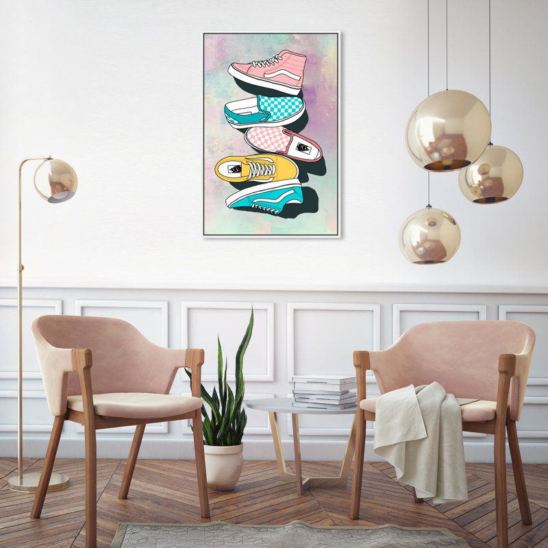 "Pastel Tie Dye" par Oliver Gal - impression sur toile, H 30 po x l 20 po, Toile blanche encadrée