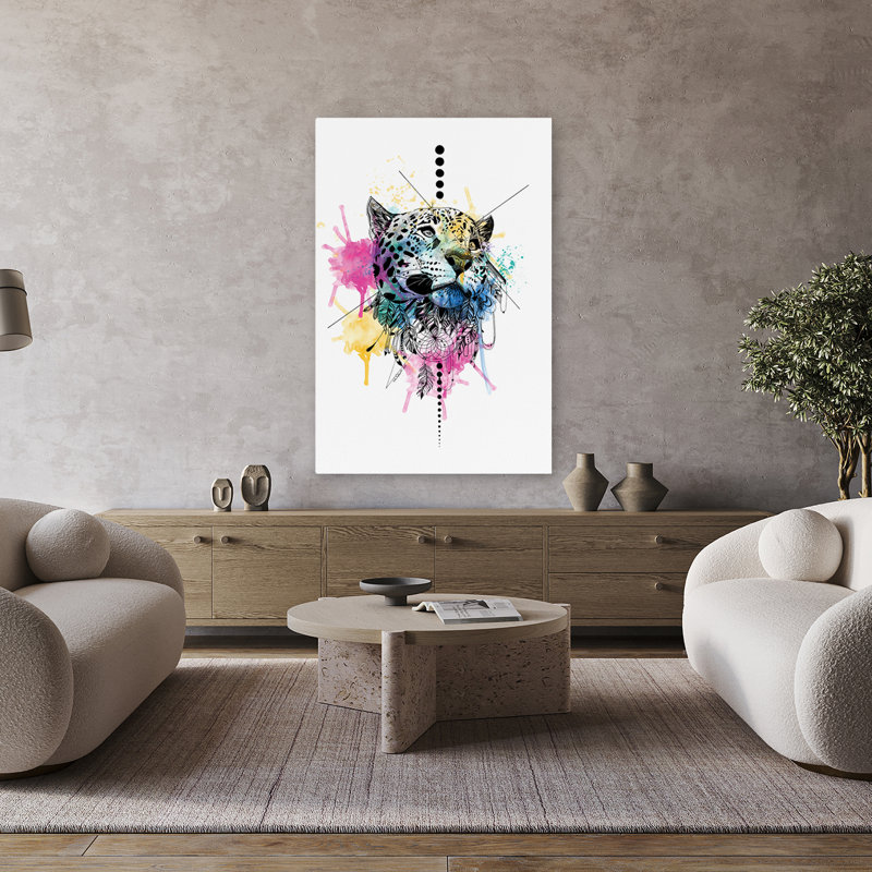 Léopard - animaux, pop urbain, surréalisme, léopards, art, H 48 po x l 32 po