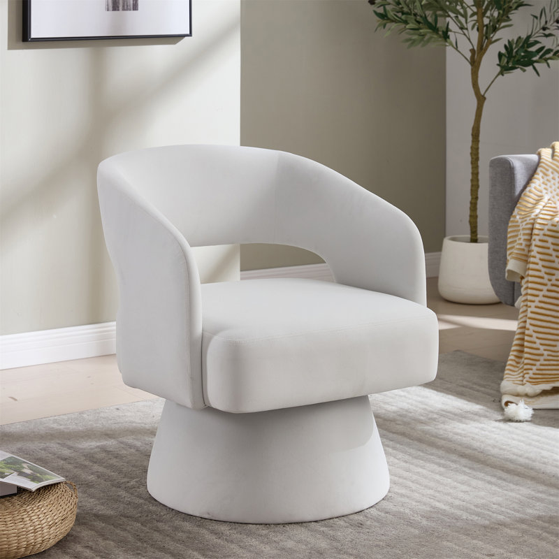 Fauteuil demi-tonneau pivotant, Beige
