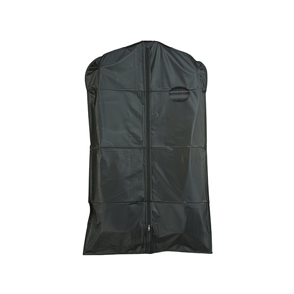 Black Vinyl 40" x 24" Zippered Garment Cover with Taffeta Finish