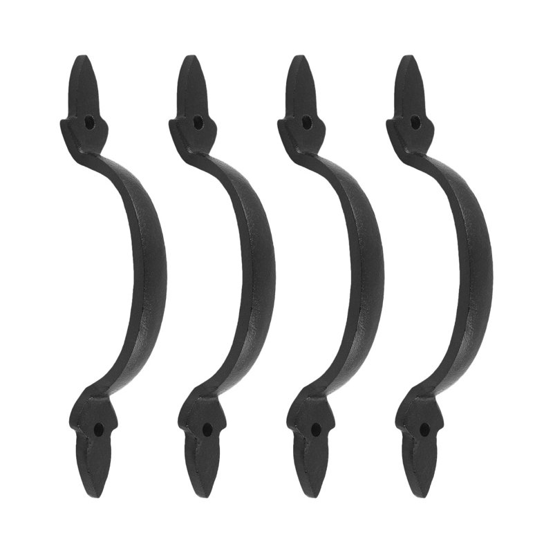 Poignée arch multipaquet 4 po en fer forgé fleur de lis