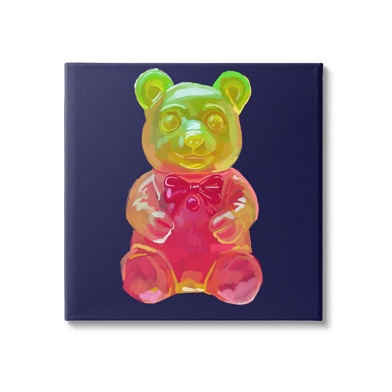 CandyBearonBlueCanvasWallArtbyAmeliaNoyes, 30" H x 30" W